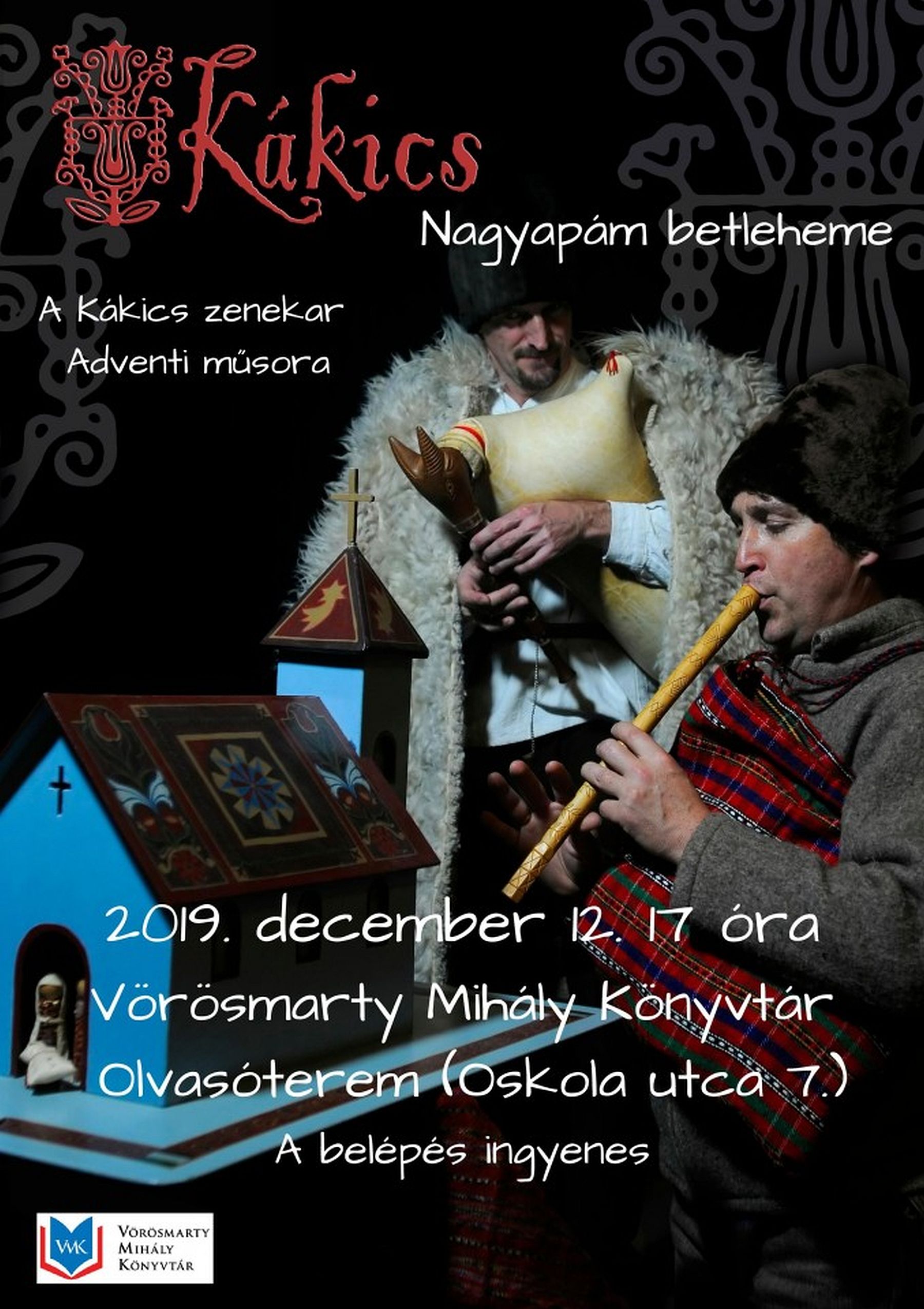Nagyapám betleheme - a Kákics zenekar adventi műsora az Olvasóteremben